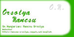 orsolya mancsu business card